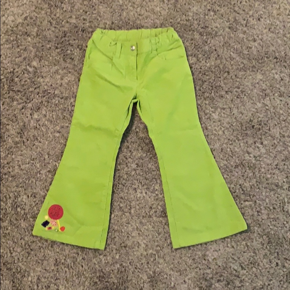 Girls Bright Green Corduroy Pants